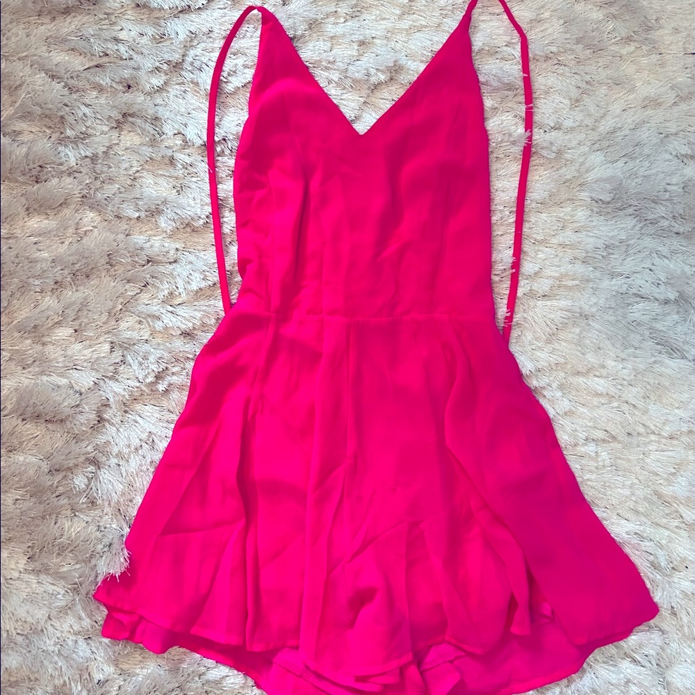 Neon pink romper